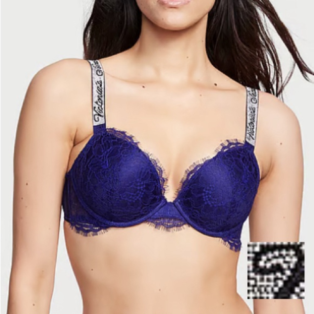 Victoria's Secret Navy Blue Lace Push-Up Bra